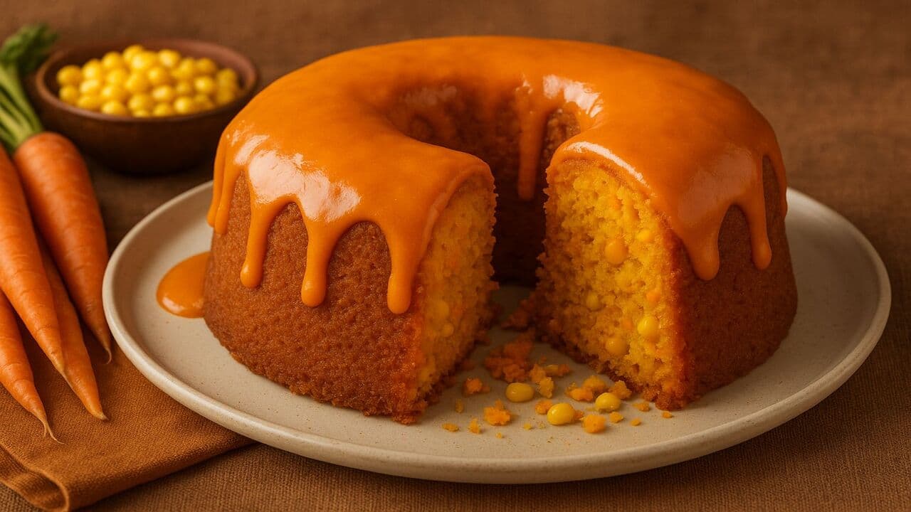 bolo de cenoura com milho 